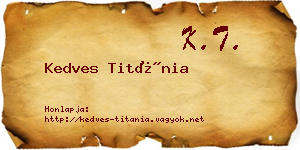 Kedves Titánia névjegykártya